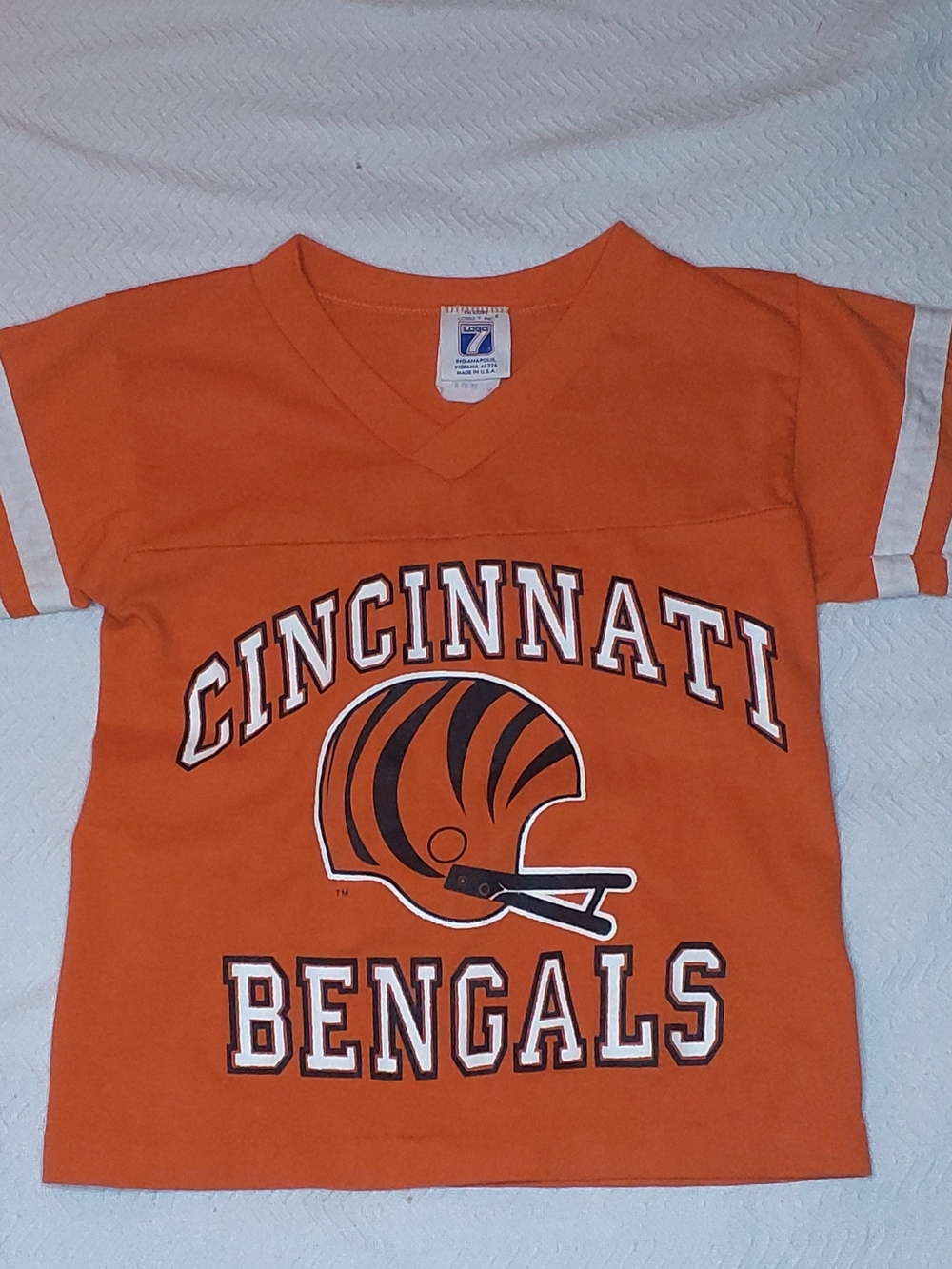 Vintage 80’s to 90's Logo 7 Cincinnati Bengals T Shirt Kids S 6-8 NFL Football